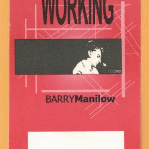 Barry Manilow 2002 LIVE! Concert Tour WORKING Backstage Pass