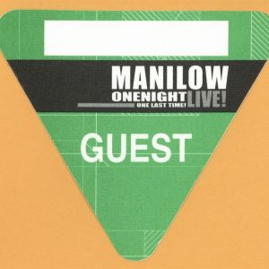 Barry Manilow 2004 One Night LIVE! Concert Tour GUEST Backstage Pass