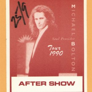 Michael Bolton 1990 Soul Provider Concert Tour AFTER SHOW Backstage Pass