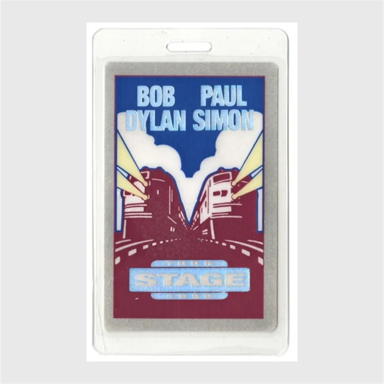 Bob Dylan 1999 Concert Tour w/ Paul Simon Stage Access Laminated Backstage Pass