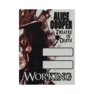 Alice Cooper 2009 Theatre of Death Concert Tour Working Backstage Pass