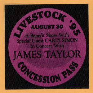 James Taylor 1995 Livestock Concert Tour CONCESSION Backstage Pass