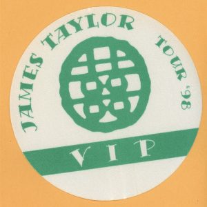 James Taylor 1998 Hourglass Concert Tour VIP Backstage Pass