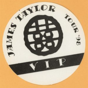 James Taylor 1998 Hourglass Concert Tour VIP Backstage Pass