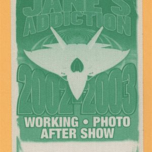 Jane's Addiction 2002 Strays Concert Tour WORKING Backstage Pass