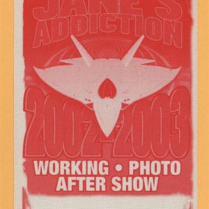 Jane's Addiction 2002 Strays Concert Tour WORKING Backstage Pass