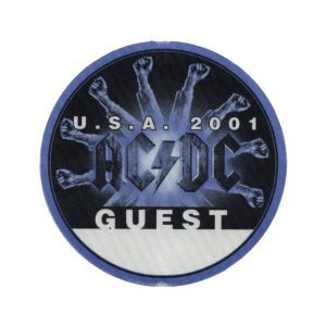 AC/DC 2001 Stiff Upper Lip Concert Tour Guest Backstage Pass - USA