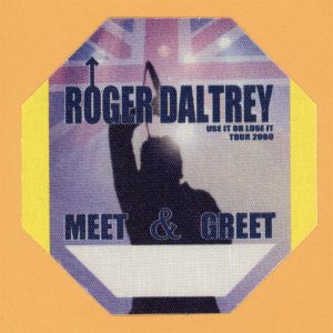 Roger Daltrey 2009 The Who Concert Tour Meet & Greet Backstage Pass