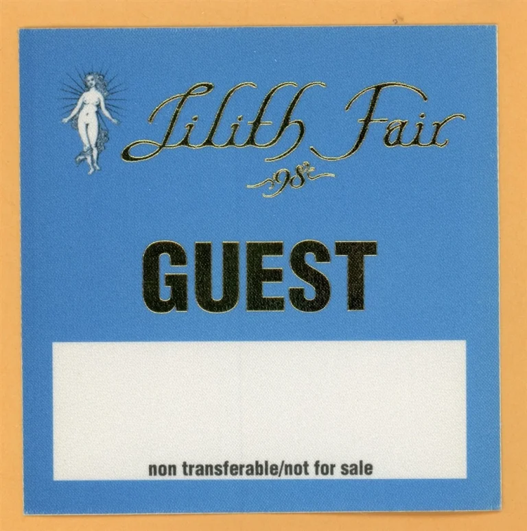 Sarah McLachlan 1998 Lilith Fair Concert Tour GUEST Backstage Pass