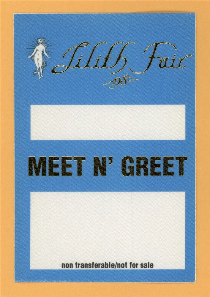 Sarah McLachlan 1998 Lilith Fair Concert Tour MEET N GREET Backstage Pass