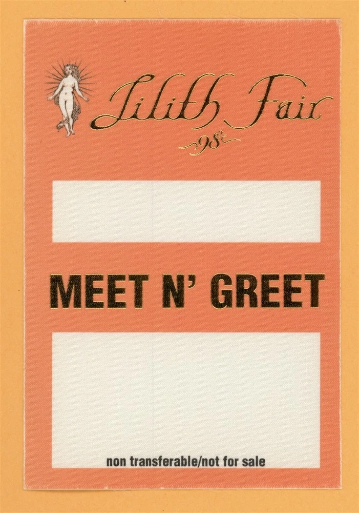 Sarah McLachlan 1998 Lilith Fair Concert Tour MEET N GREET Backstage Pass