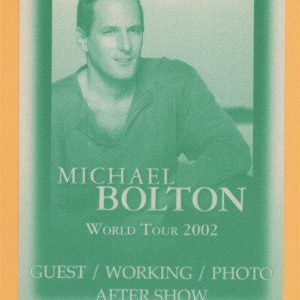 Michael Bolton 2002 Concert Tour Backstage Pass