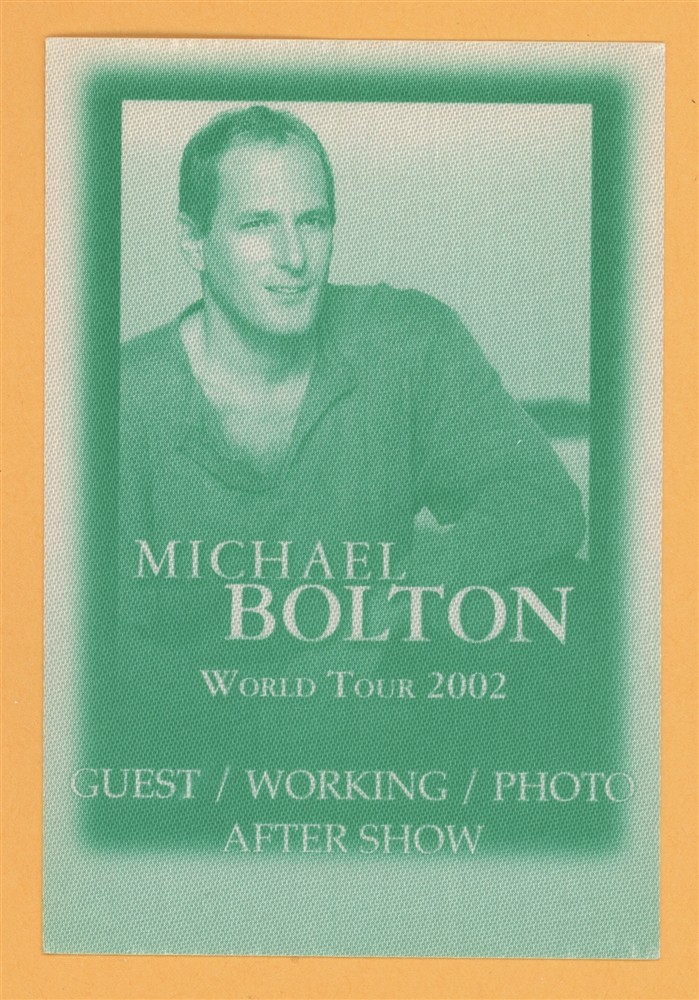 Michael Bolton 2002 Concert Tour Backstage Pass