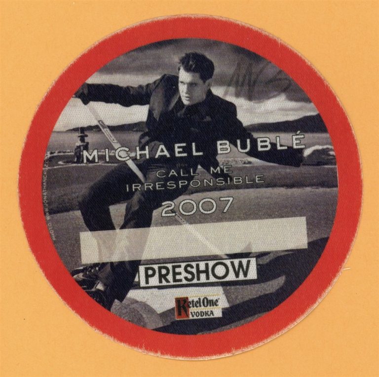 Michael Buble 2007 Call Me Irresponsible Concert Tour PRE Backstage Pass