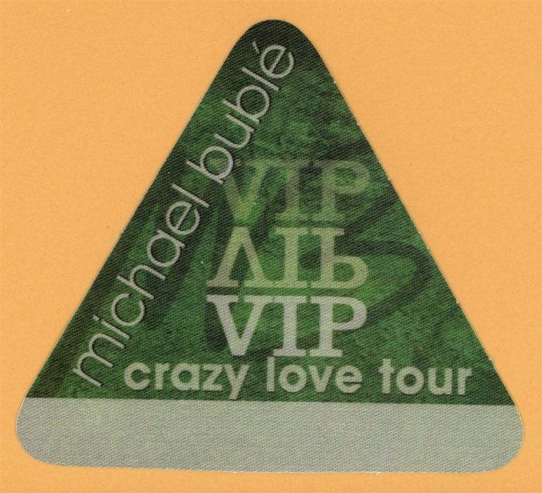 Michael Buble 2009 Crazy Love Concert Tour VIP Backstage Pass
