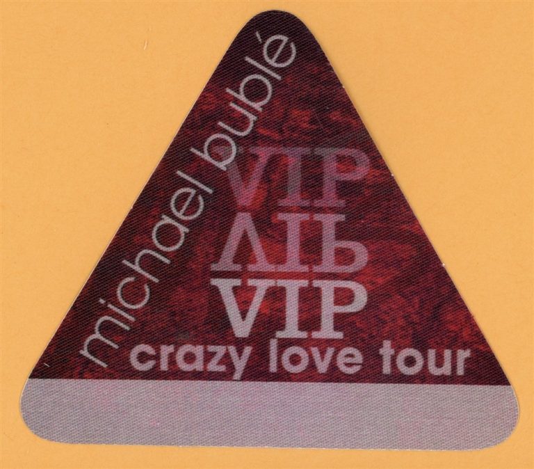 Michael Buble 2009 Crazy Love Concert Tour VIP Backstage Pass