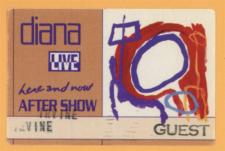 Diana Ross 1992 Here and Now Concert Tour AFTER SHOW Backstage Pass
