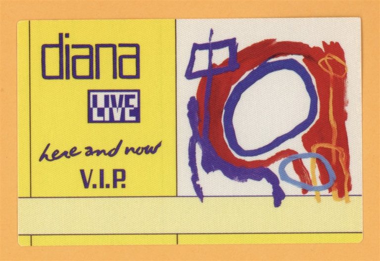 Diana Ross 1992 Here and Now Concert Tour VIP Backstage Pass