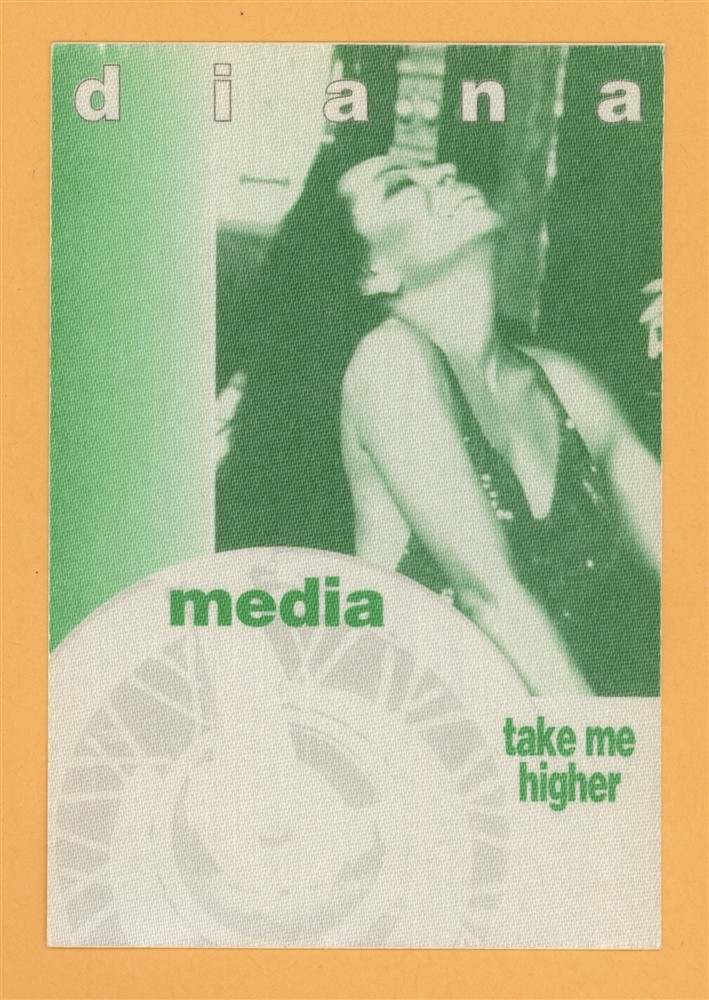 Diana Ross 1995 Take Me Higher Concert Tour MEDIA Backstage Pass