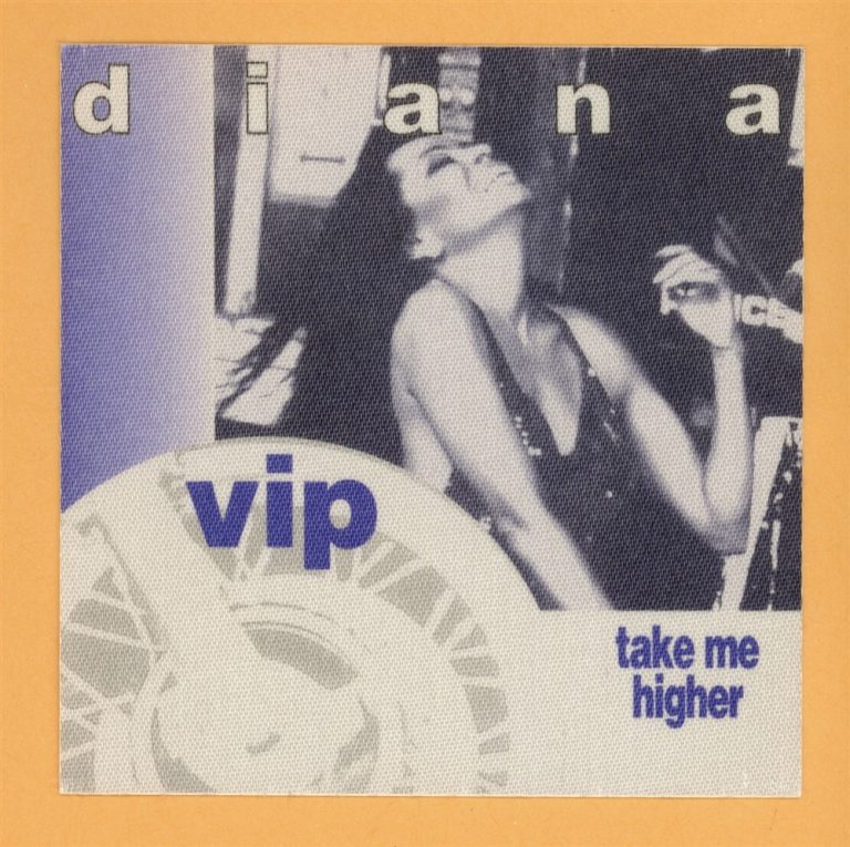 Diana Ross 1995 Take Me Higher Concert Tour VIP Backstage Pass