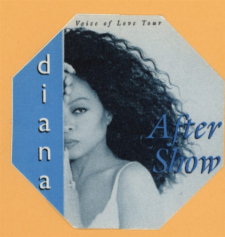 Diana Ross 1996 Voice of Love Concert Tour AFTER SHOW Backstage Pass