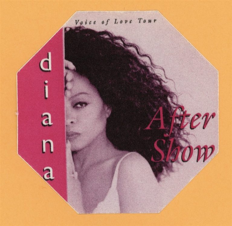 Diana Ross 1996 Voice of Love Concert Tour AFTER SHOW Backstage Pass