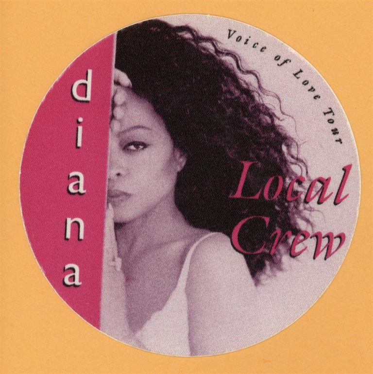 Diana Ross 1996 Voice of Love Concert Tour CREW Backstage Pass