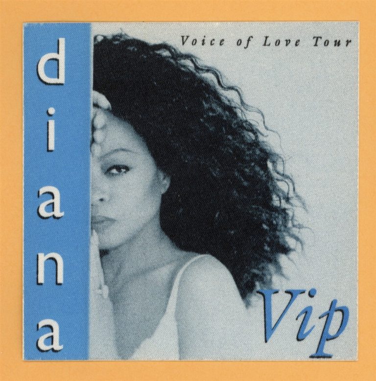 Diana Ross 1996 Voice of Love Concert Tour VIP Backstage Pass