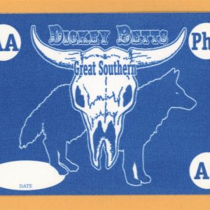 Dickey Betts & Great Southern 2002 Allman Brothers Concert Tour Backstage Pass
