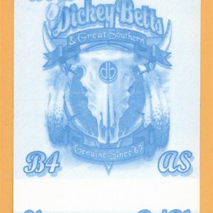 Dickey Betts & Great Southern 2002 Allman Brothers Concert Tour Backstage Pass