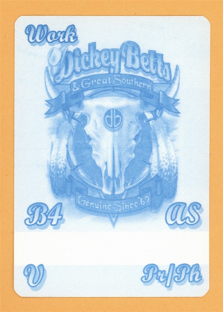 Dickey Betts & Great Southern 2002 Allman Brothers Concert Tour Backstage Pass