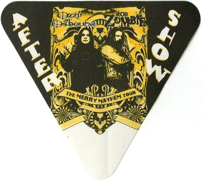 Ozzy Osbourne 2001 Merry Mayhem Concert Tour After Show Backstage Pass