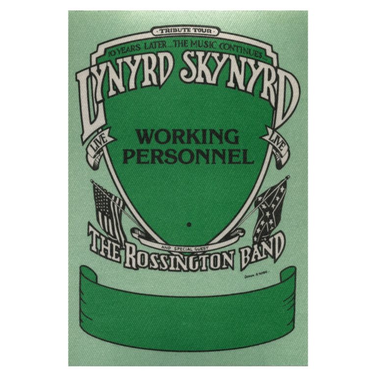 Lynyrd Skynyrd 1987 Tribute Concert Tour Working Backstage Pass