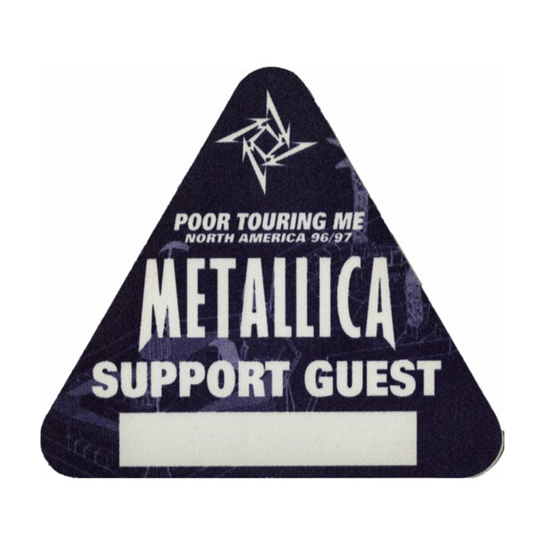 Metallica 1996 Poor Touring Me Concert Tour Support Backstage Pass