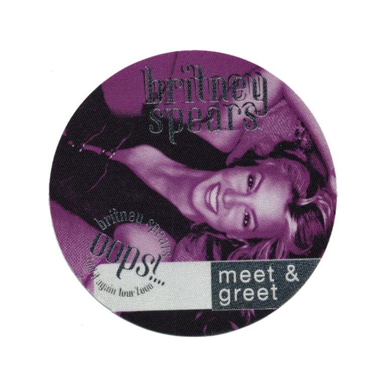 Britney Spears 2000 Oops!... I Did It Again Concert Tour M&G Backstage Pass