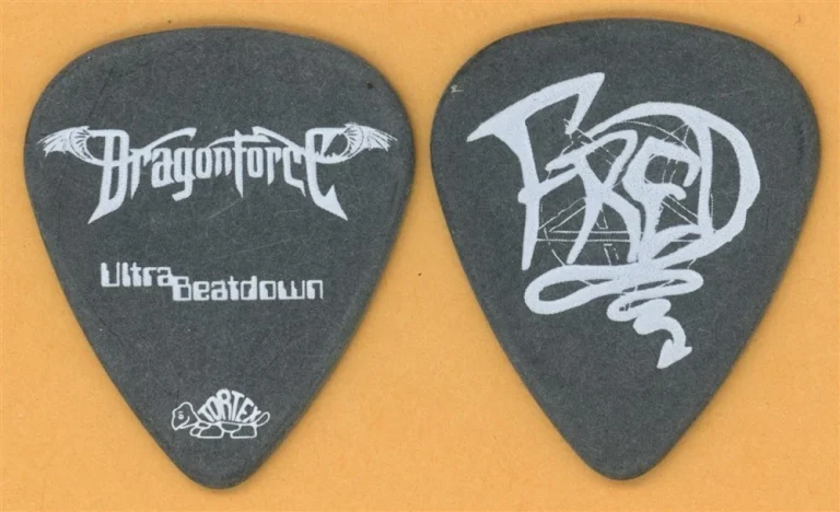 DragonForce Fred LeClercq Vintage Guitar Pick - 2009 Ultra Beatdown Tour