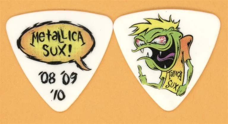 Metallica Sux Robert Trujillo Vintage Guitar Pick - 08/09/10 Death Magnetic Tour