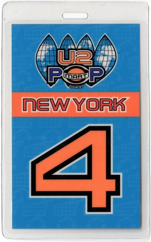 U2 1997 Popmart Concert Tour New York 4 Laminated Backstage Pass