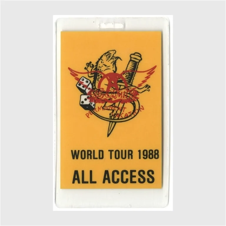 Aerosmith 1988 Vintage Concert Laminated Backstage Pass Permanent Vacation Tour