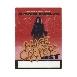 Alice Cooper 2008 Along Came a Spider Concert Tour Guest Backstage Pass