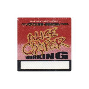 Alice Cooper 2008 Along Came a Spider Concert Tour Working Backstage Pass