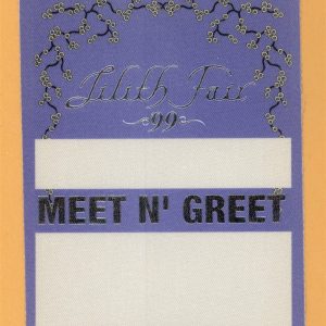 Sarah McLachlan 1999 Lilith Fair Concert Tour MEET N GREET Backstage Pass