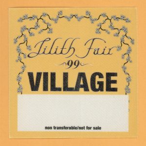 Sarah McLachlan 1999 Lilith Fair Concert Tour VILLAGE Backstage Pass