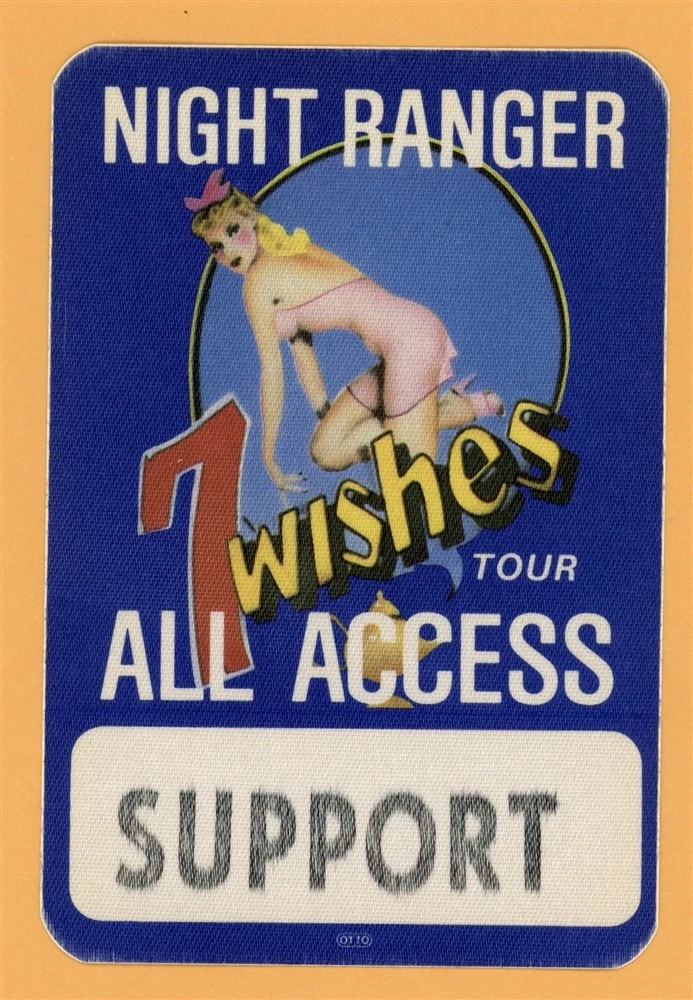Night Ranger 1985 7 Wishes Concert Tour ALL ACCESS Backstage Pass