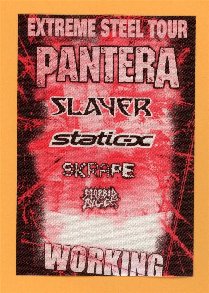 Pantera 2001 Reinventing the Steel Concert Tour w/ Slayer Working Backstage Pass