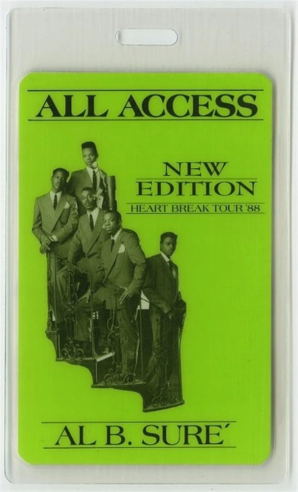 New Edition 1988 Concert Laminated Backstage Pass Heart Break Tour