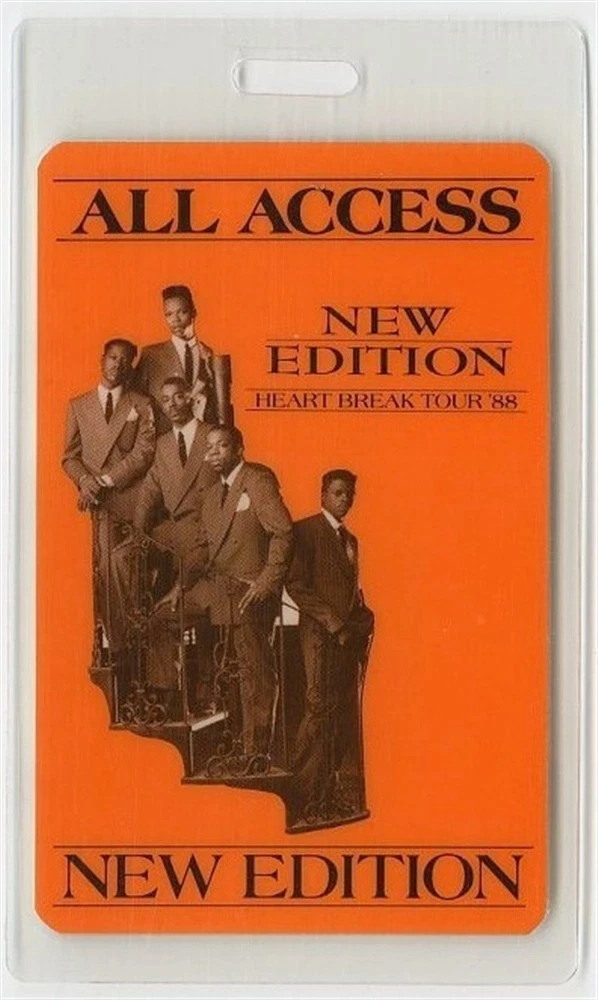 New Edition 1988 Heart Break Concert Tour Laminated Backstage Pass