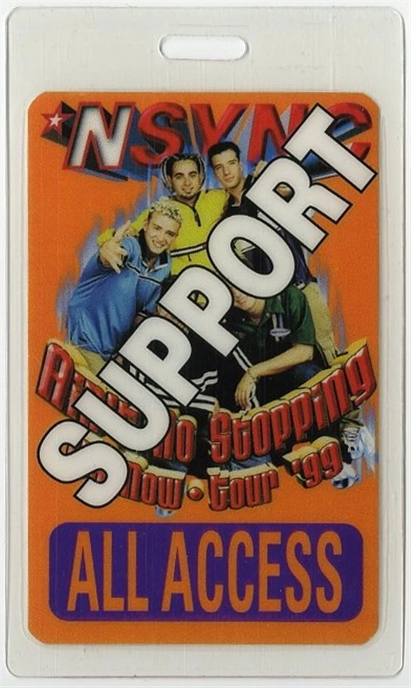 NSYNC 1999 Tour Laminated Backstage Pass Justin Timberlake