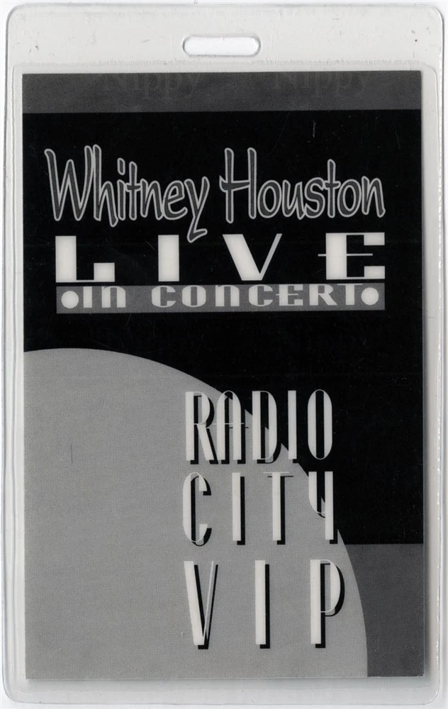 Whitney Houston 1996 Radio CIty Music Hall Concert VIP Laminated Backstage Pass