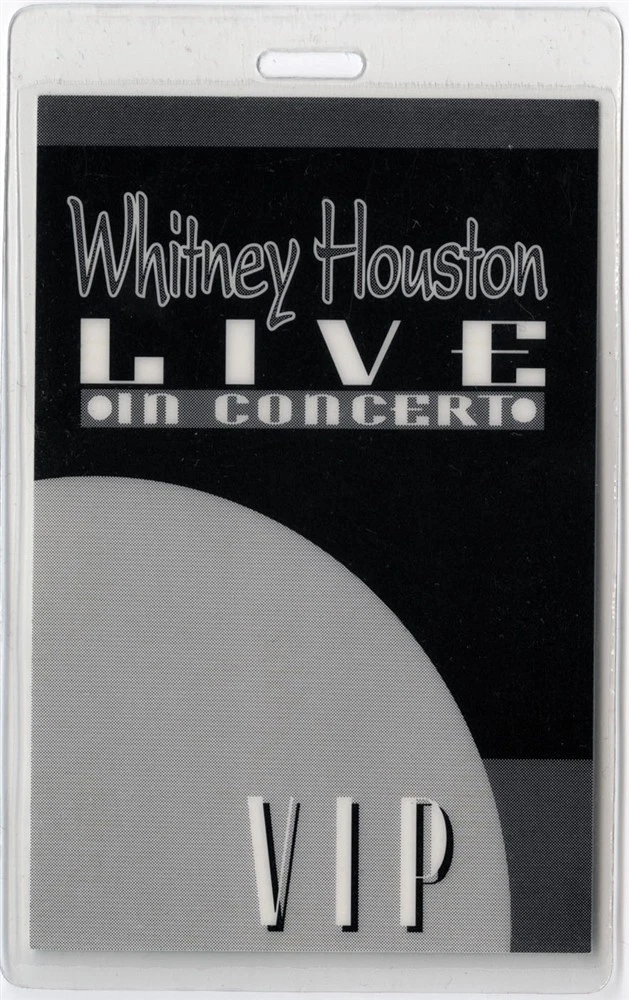 Whitney Houston 1996 Concert Tour VIP Laminated Backstage Pass